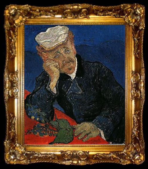 framed  Vincent Van Gogh Portrait of Doctor Gachet, ta009-2